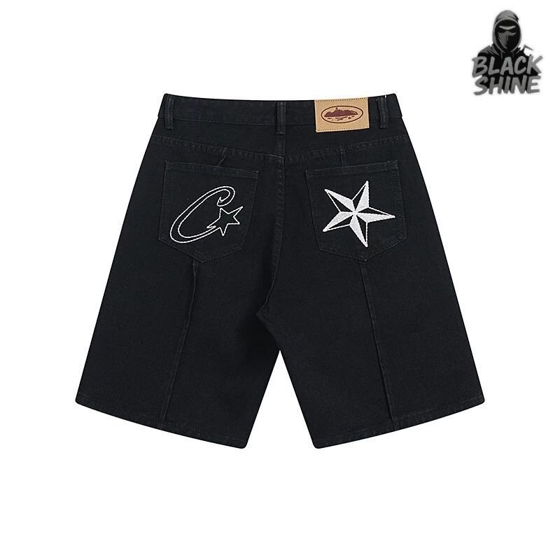 Shorts noirs avec motif étoile