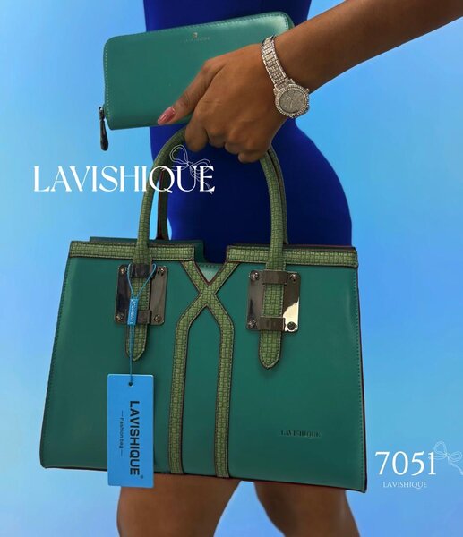 Sac à main vert en cuir LAVISHIQUE