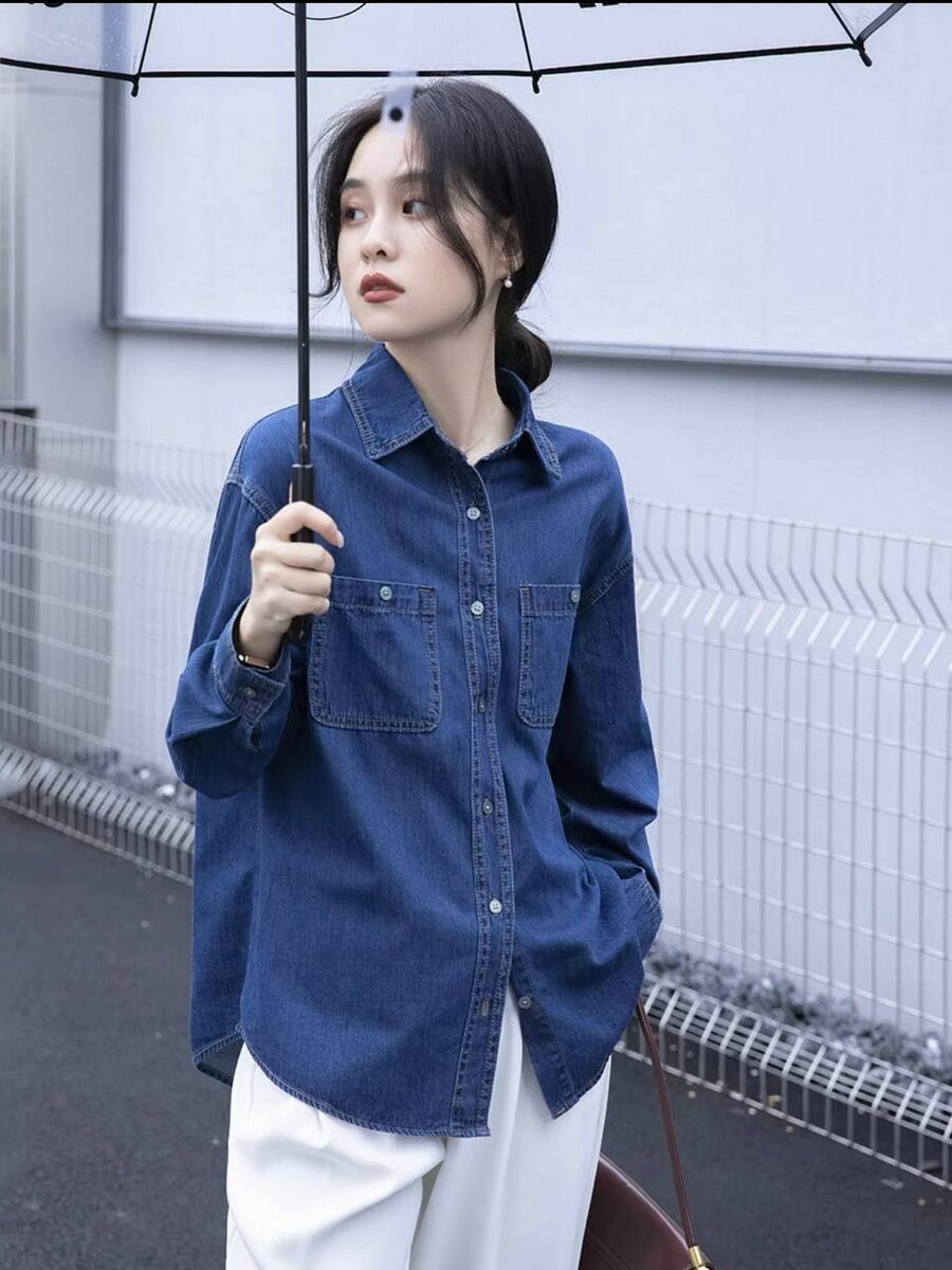 Джинсовая рубашка Размер стандарт до 52-размера