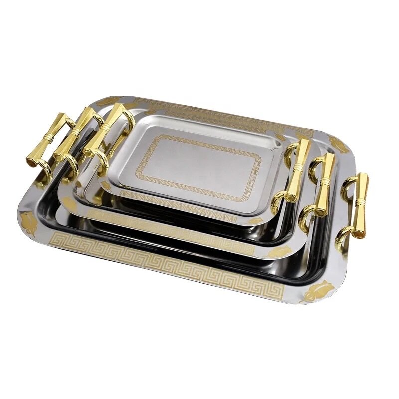 Stainless steel 3 in 1 serving trays