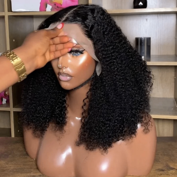 Perruque bouclée dentelle naturelle