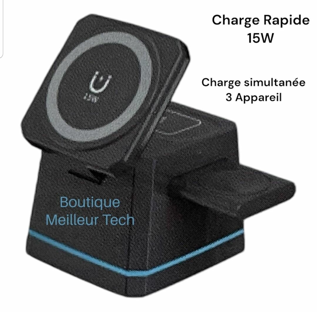 Chargeur Sans fil Pour iPhone Magsafe Noir - Charge Ra
