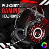 RGB A6 PRO Gaming Headphones with Mic- 360 Surround Sound Super Bass Vibration Over the Ear Wired Head Phones Headset for Gaming with Noise Cancelling Microphone for PC, Pubg Mobile, PS4, Laptop