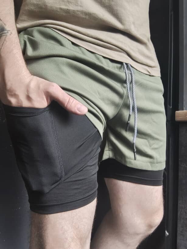 Shorts d'entraînement 2 en 1 pour hommes