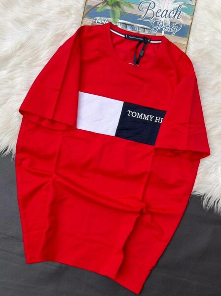 T-shirt rouge Tommy Hilfiger homme
