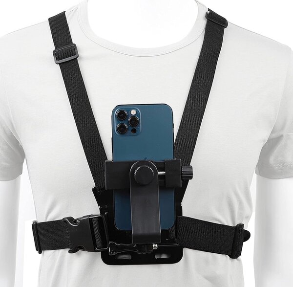 Phone & camera holder chest strap