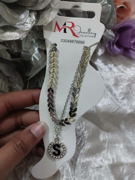 Golden Heavy Imported S Alphabet Necklace For Women / Girls