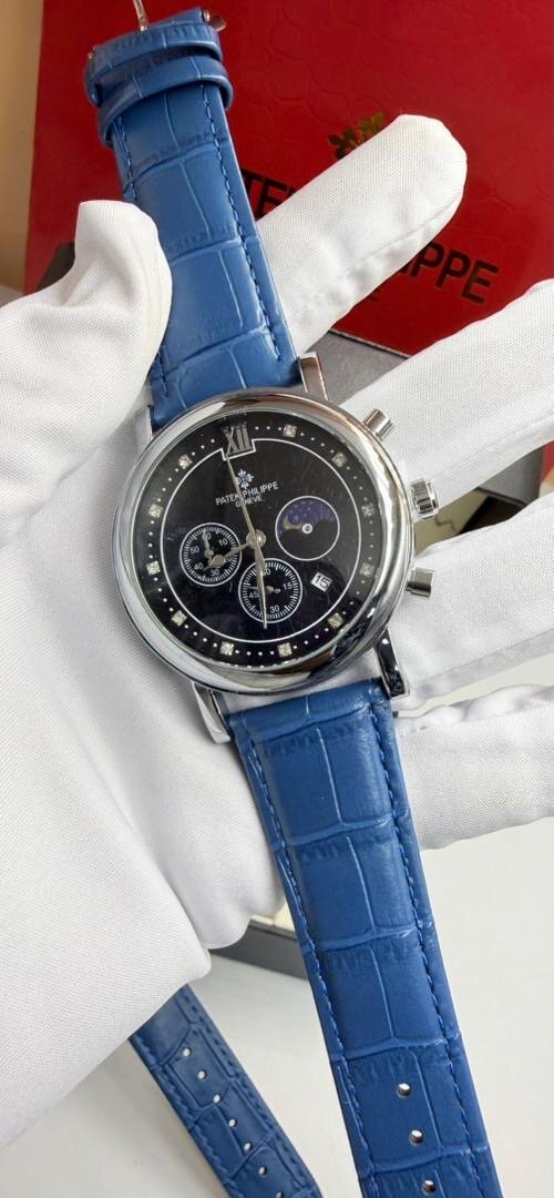 Montre homme cuir bleu luxe