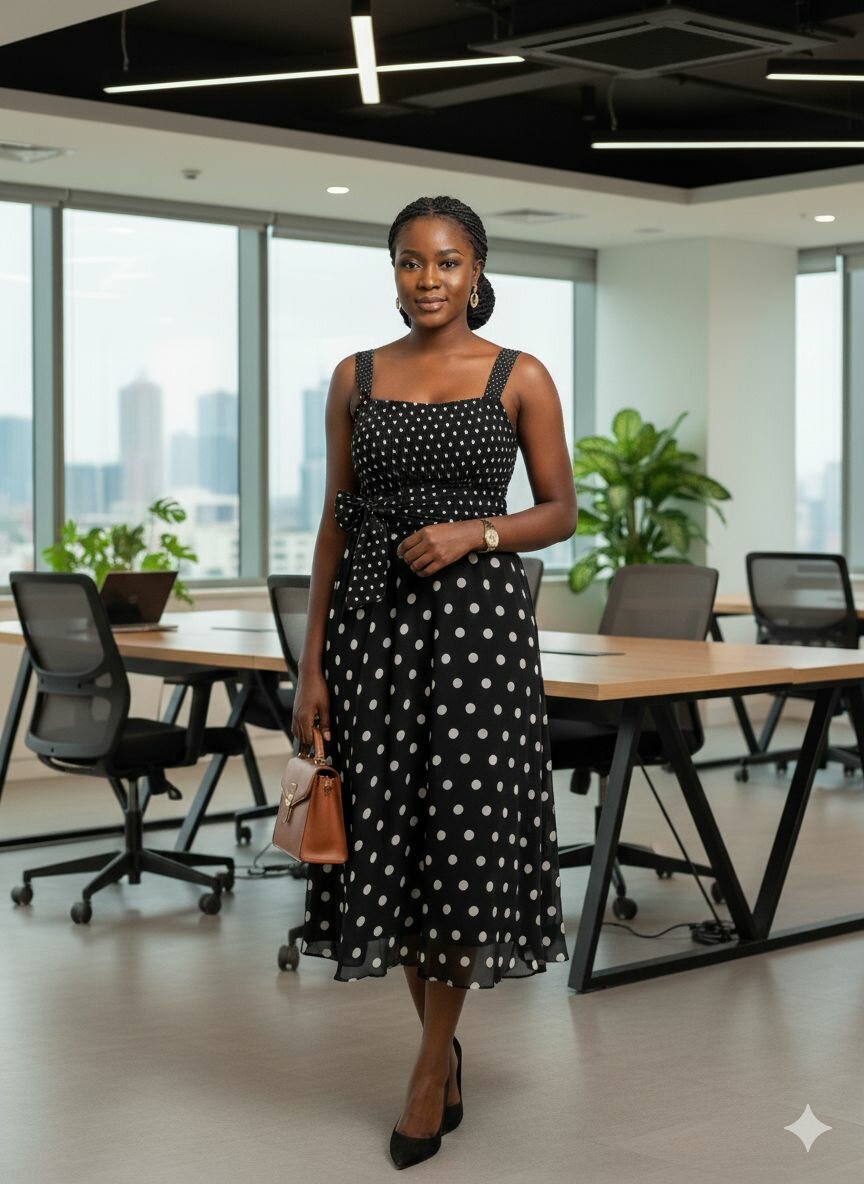 Robe à Pois Élégante Femme