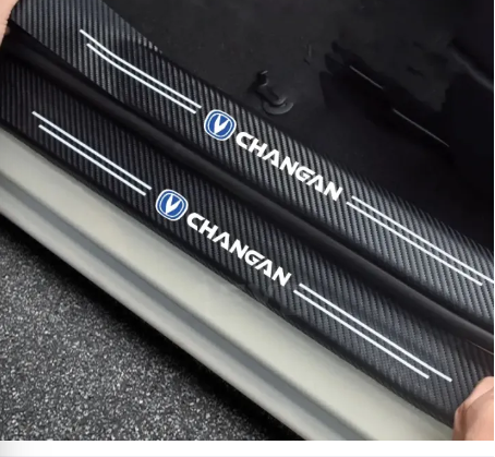 4Pcs Car Door Carbon Fiber Anti Stepping Protection Stickers Changan