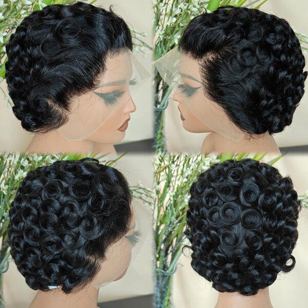 Perruque en dentelle ondulée