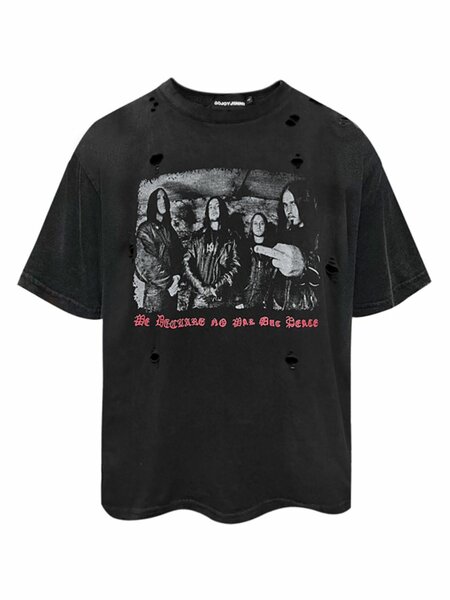 T-shirt unisexe rock déchirée