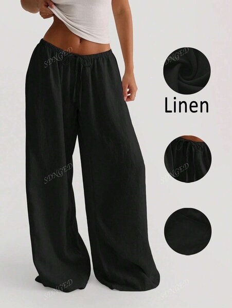 Pantalon large en lin