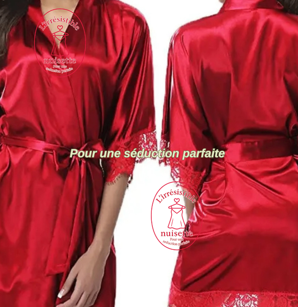 Peignoir Satiné Élégant Femme