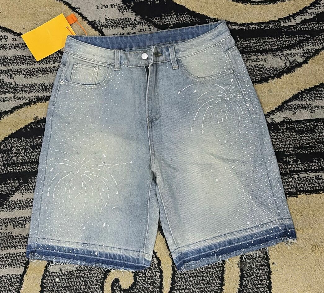 Shorts en denim avec motif