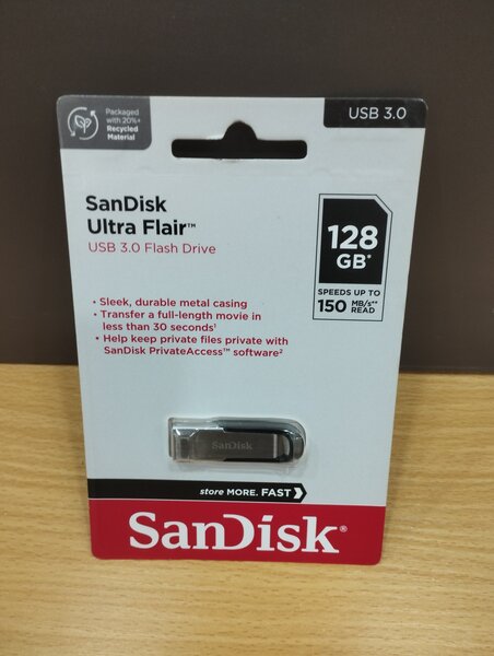 SanDisk ultra flair USB 3.0 flash drive 128gb