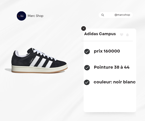 Adidas Campus Noires & Blanches
