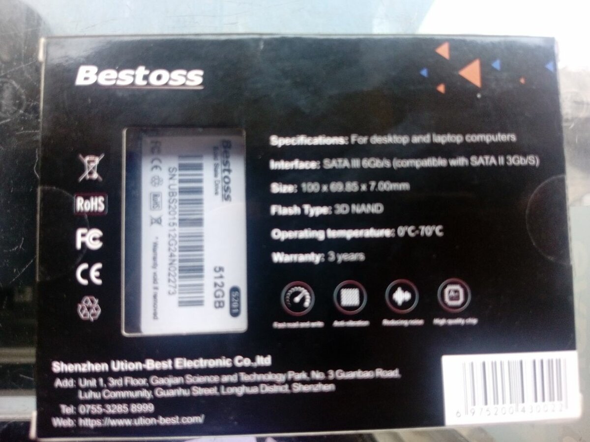 Disque SSD Bestoss 512Go SATA