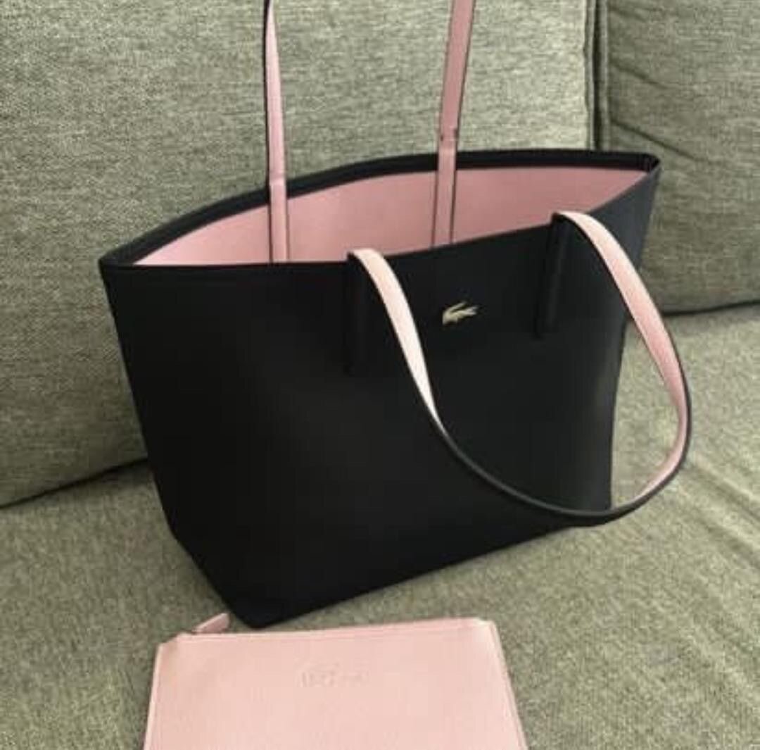 Sac cabas Lacoste noir et rose
