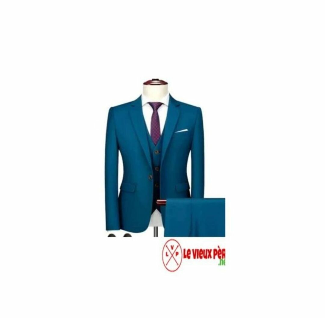 Costume élégant trois pièces bleu