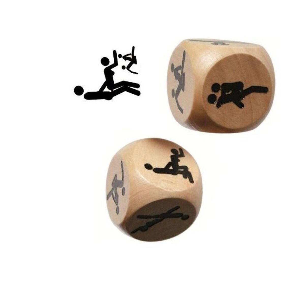 Jeu de dés érotique en bois
