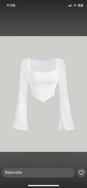 Top blanc manches évasées