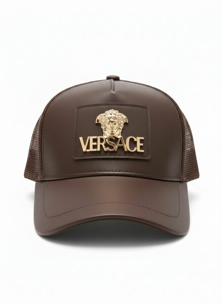 Casquette en cuir Versace