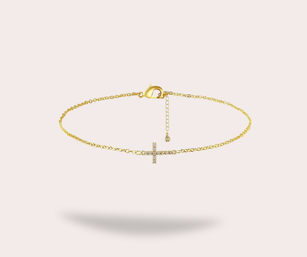 Bracelet croix doré élégante