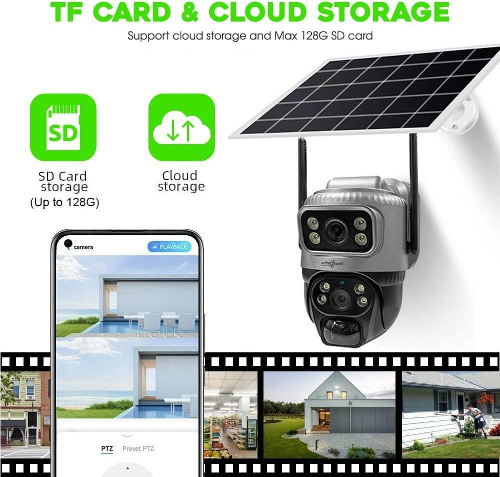 Caméra de liaison à énergie solaire à double objectif, SIM 4