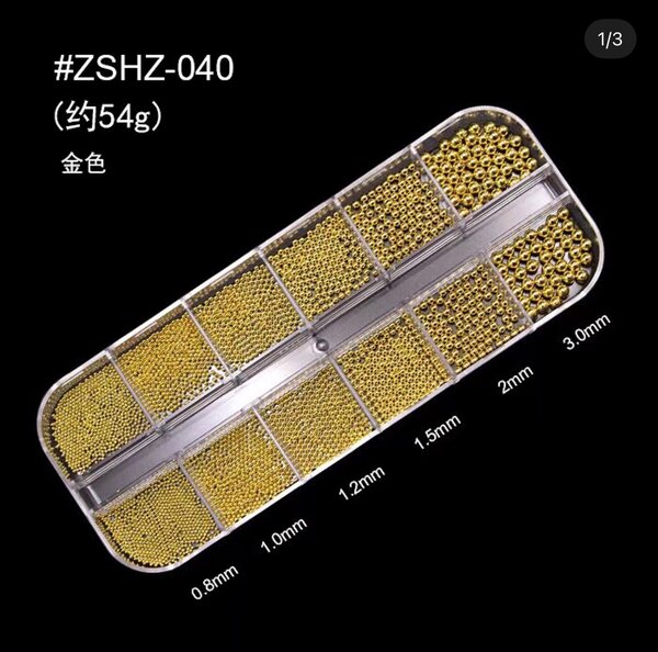 Perles Métalliques Or pour Manucure