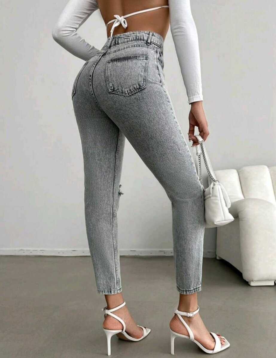 Jean taille haute femme