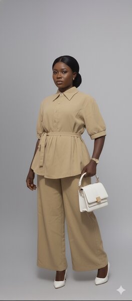 Ensemble élégance beige femme
