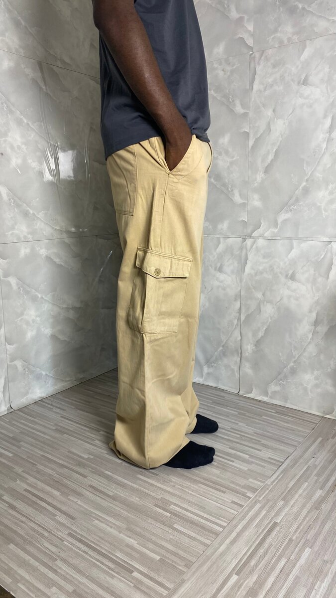 Pantalon cargo beige homme