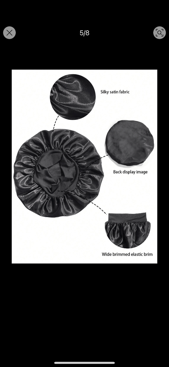 Bonnet en satin noir