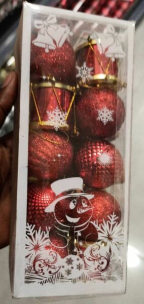2 Lots de Boules de Noël Rouge