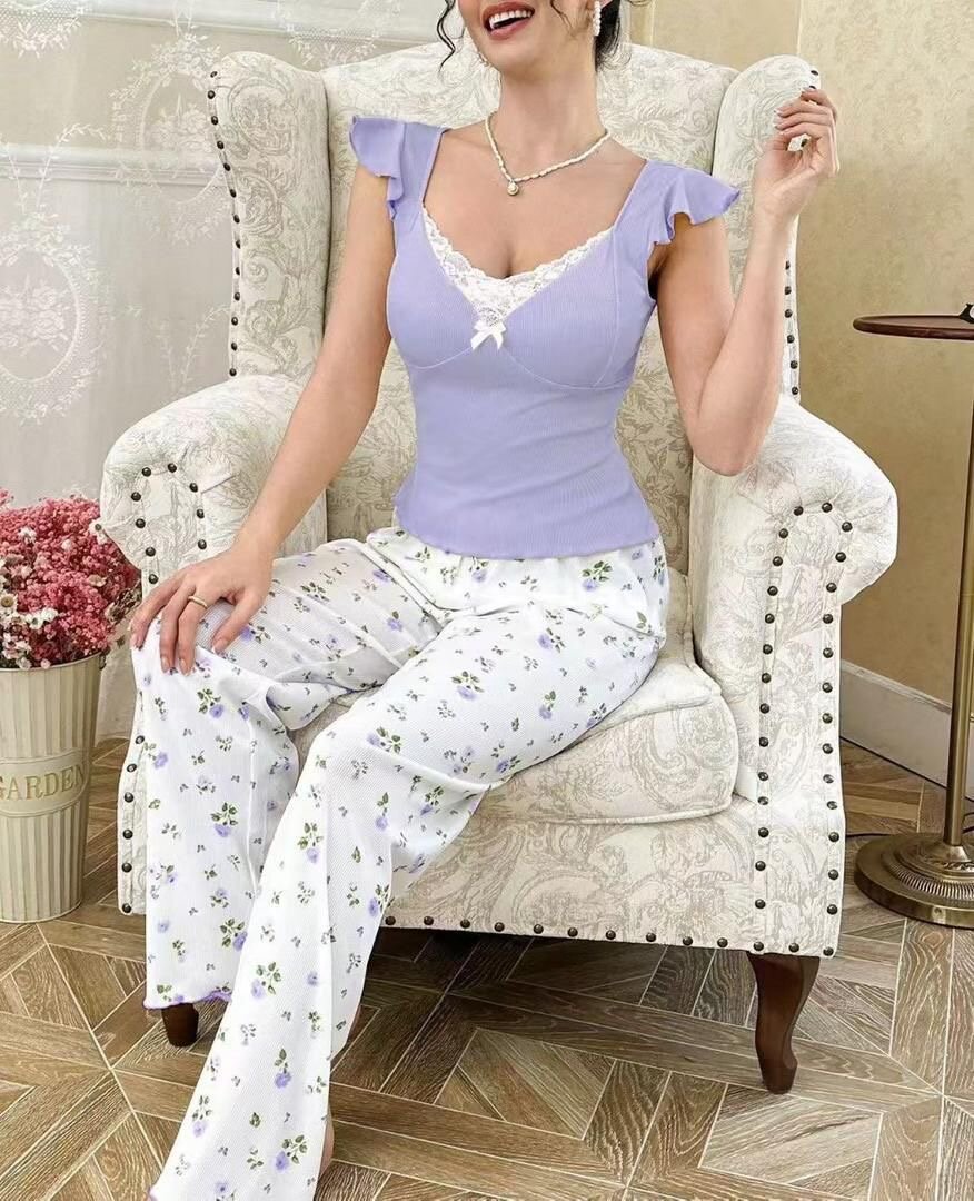 Pyjama femme floral chic