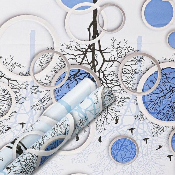 Autocollant mural 3D Blue Tree