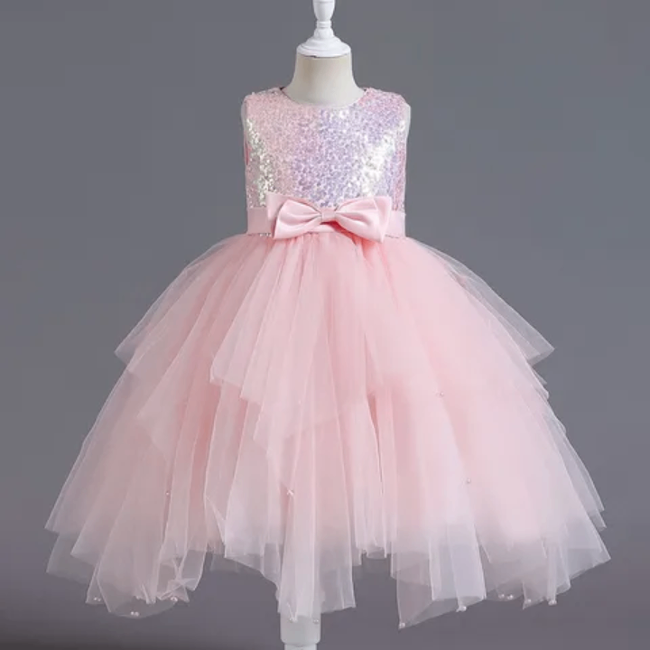 Robe Princesse Fille Tulle Rose