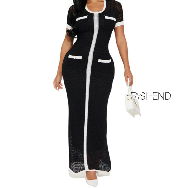 Robe longue crochetée