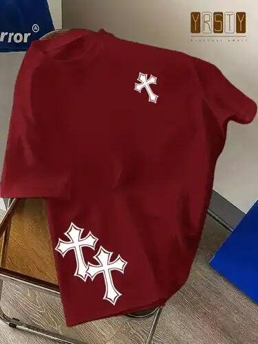 T-shirt Croix Blanche Rouge pour Homme