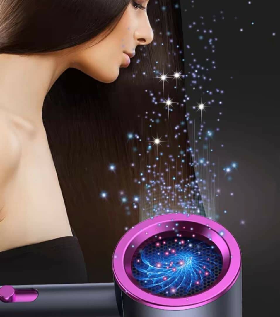 Sèche-cheveux professionnel silencieux avec buse rotative