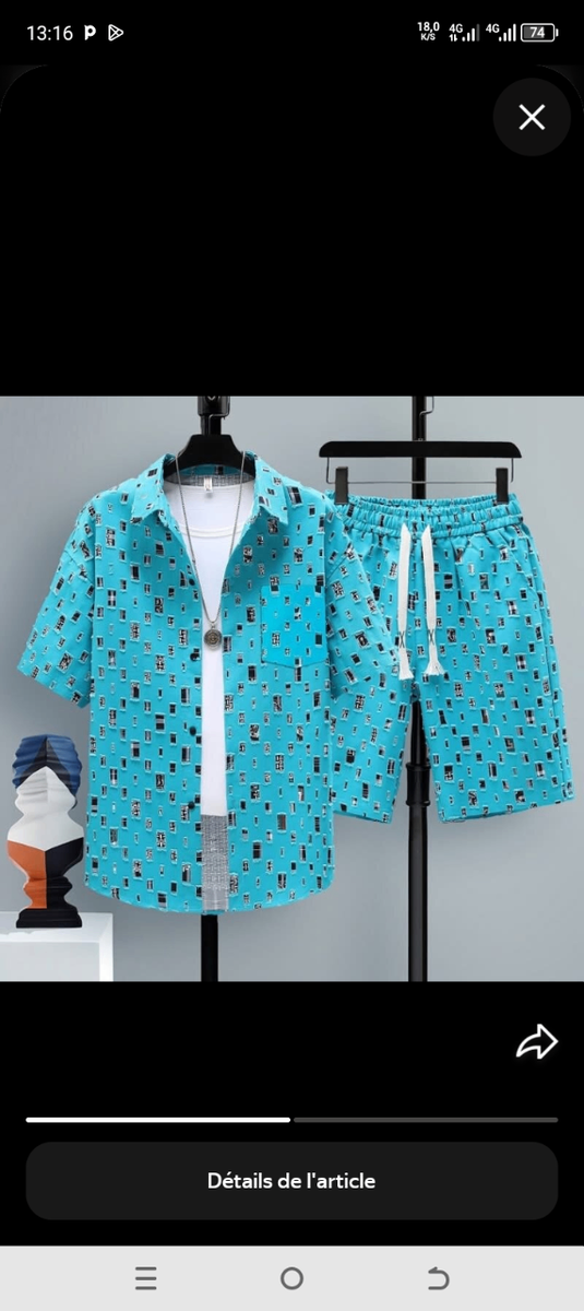 Ensemble d'été homme imprimé