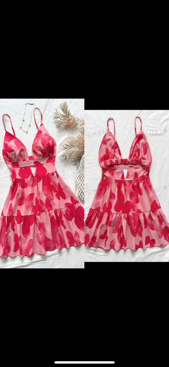 Spaghetti Strap V-Neck Hollow Out A-Lin Backless