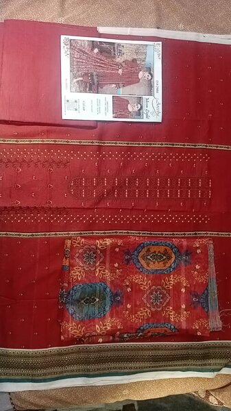 3pc Lawn print with embroidery