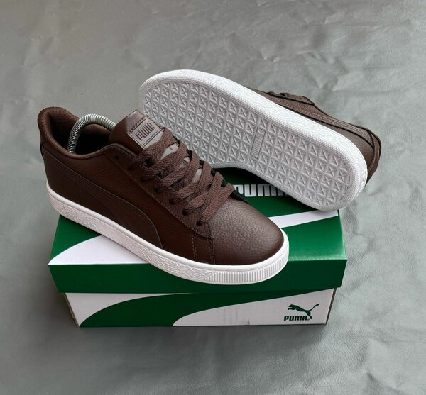 Chaussures en cuir marron Puma