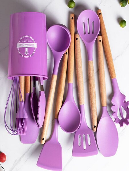 Ensemble d'ustensiles de cuisine en silicone premium