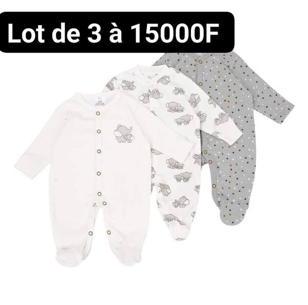 Pyjamas bébé en coton (lot de 3)