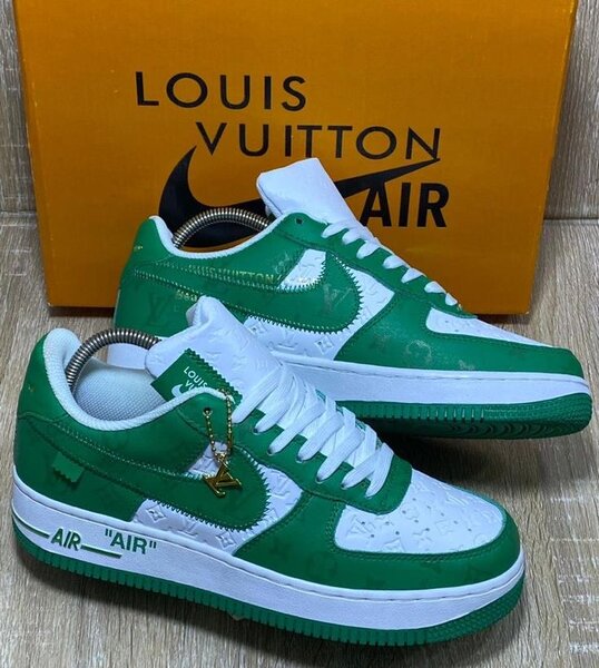 Chaussures Nike Air Force Louis Vuitton verte