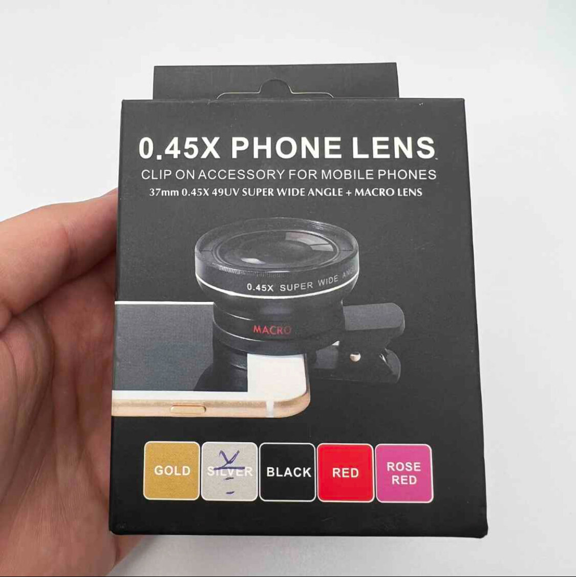 Objectif photo grand angle 0.45X pour smartphone