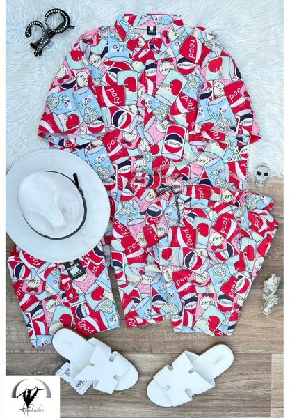 Ensemble chemise short coloré